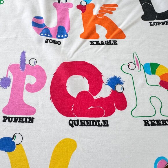 Vintage 80s Alpha Critters flat/top sheet, twin size bed, juvenile TV series - Picture 10 of 10